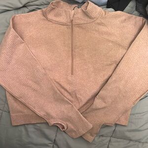 New AYBL half zip crop long sleeve top